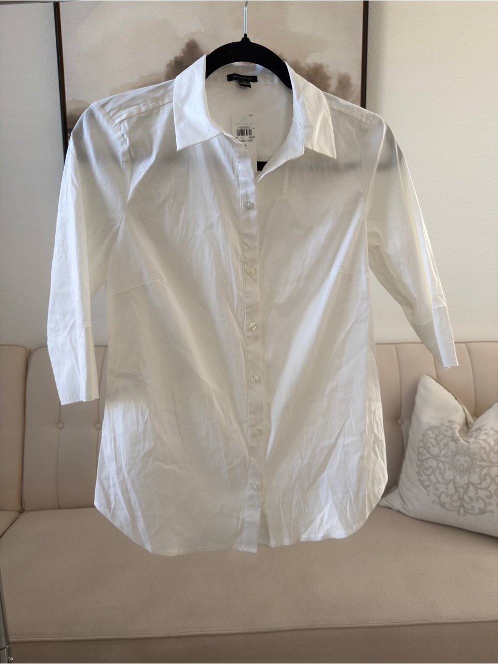 Ann Taylor White Button-Down Shirt